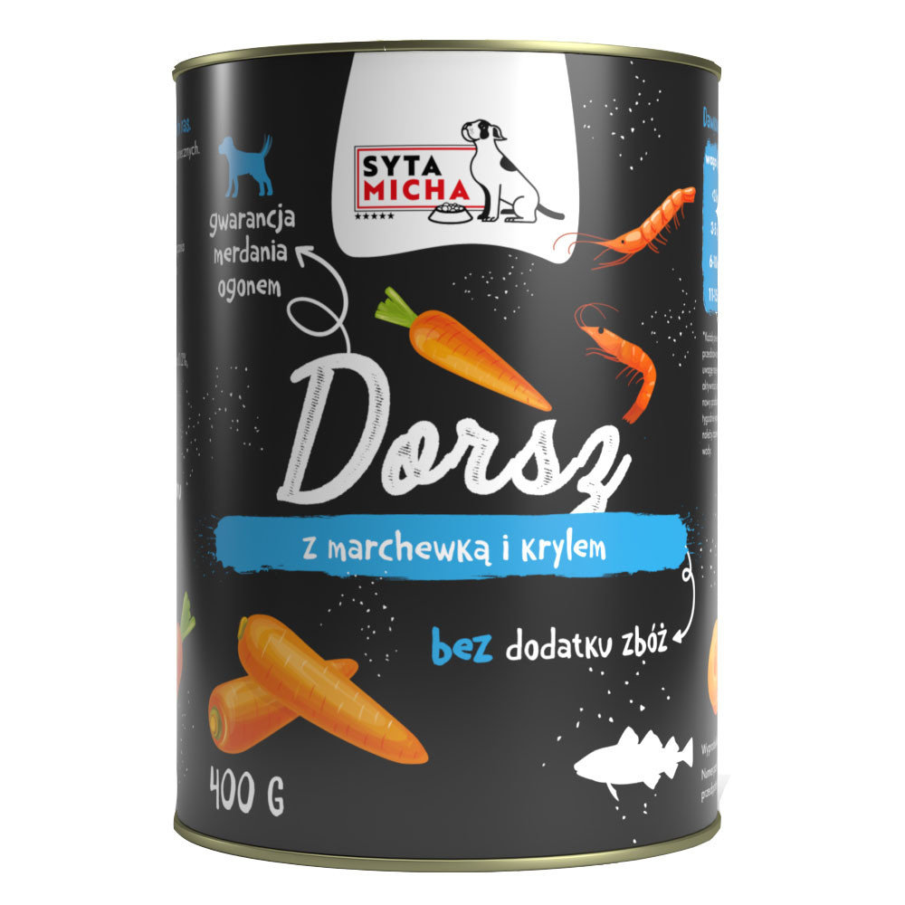 Syta Micha Karma Mokra Dla Psa Dorsz Z Marchewką I Krylem 400G