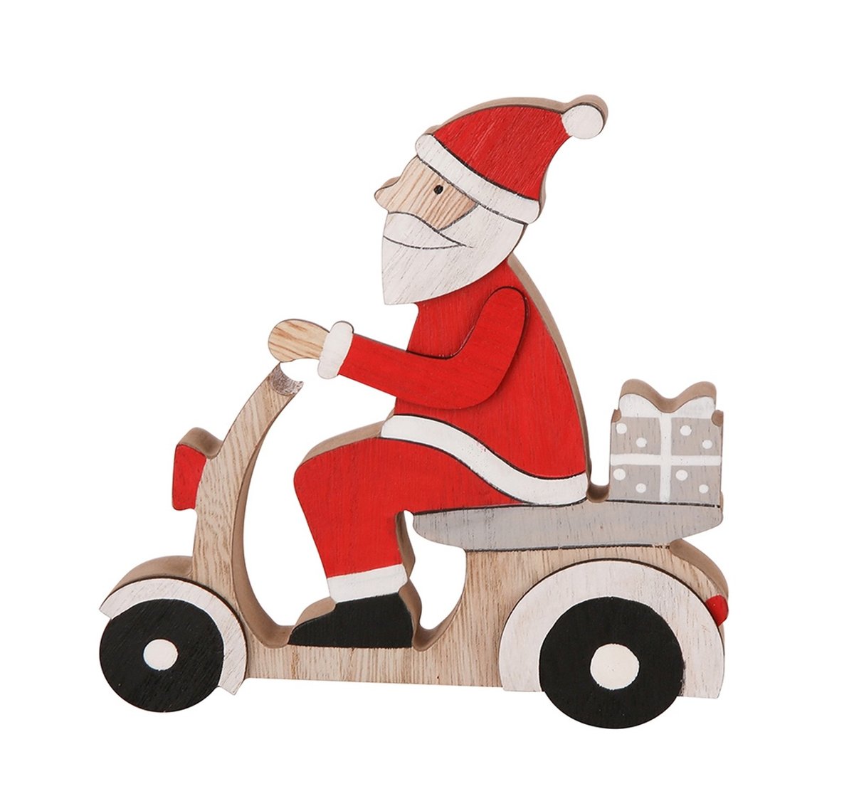 Altom, Figurka Drewniana Mikołaj Na Skuterze 15X4X16 Cm