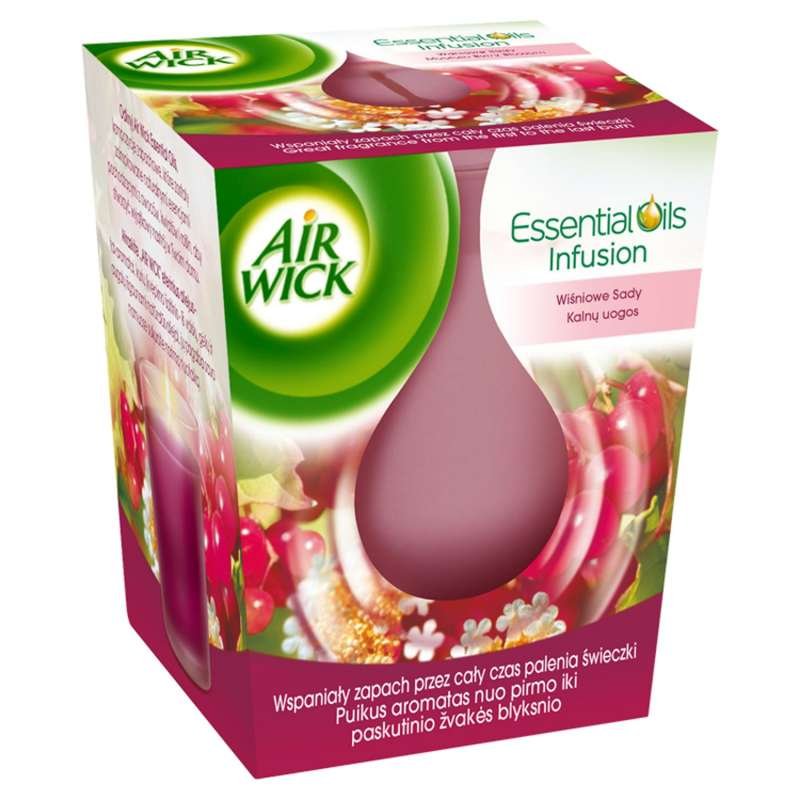 Air Wick Essential Oils świeczka zapachowa Wiśniowe Sady 105g