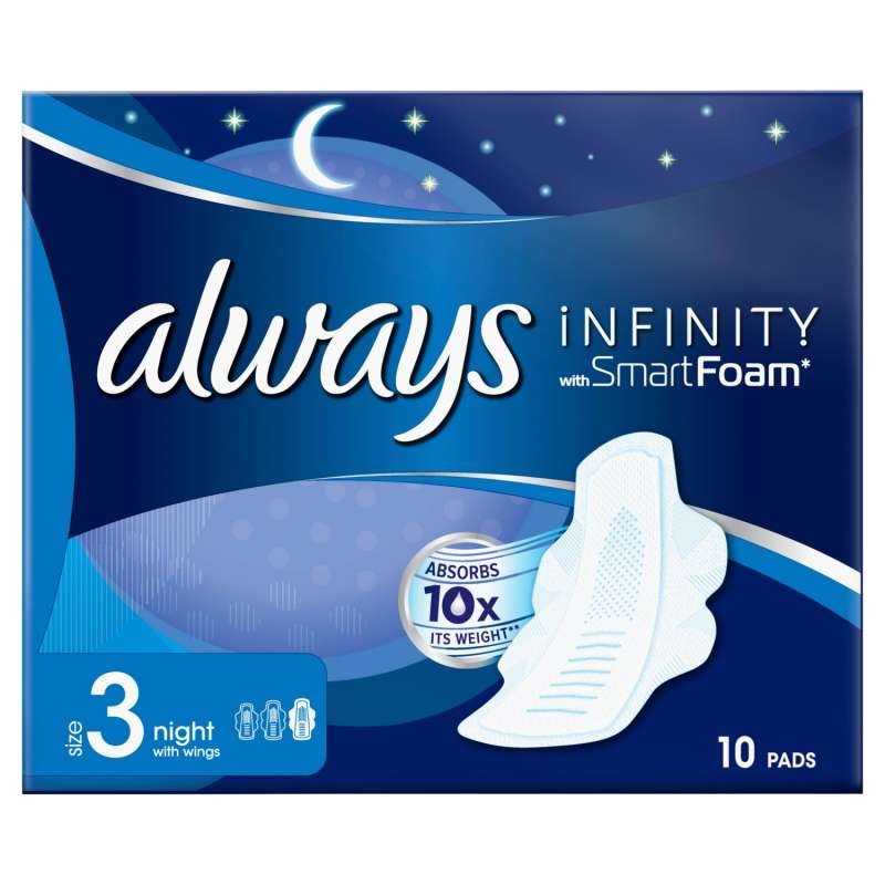 Always Podpaski Infinity Night 10szt