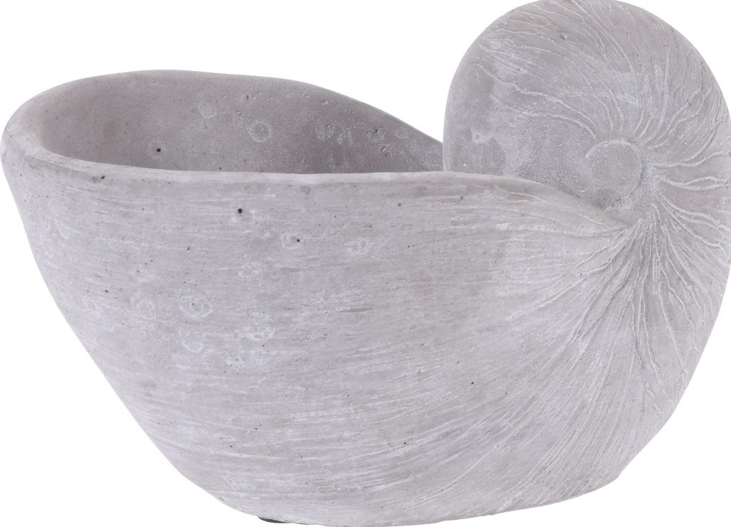Osłonka na doniczkę Shell jasnoszary, 17 x 11 x 8,5 cm