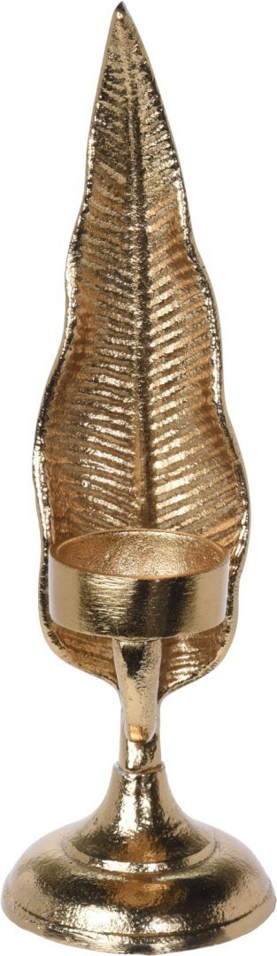 Świecznik na świeczkę aluminiowy tealight glamour 24 cm złoty