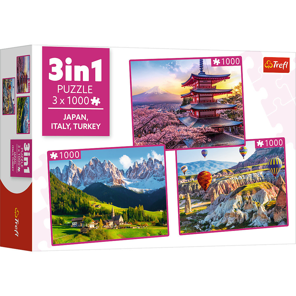 Trefl, puzzle, Zestaw Elementów Krajobraz, 3x1000 el.