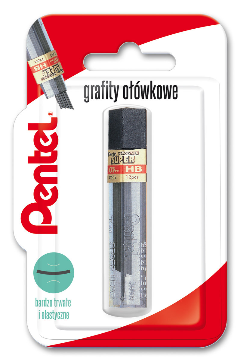 Pentel - Grafity ołówkowe 0,5 mm HB