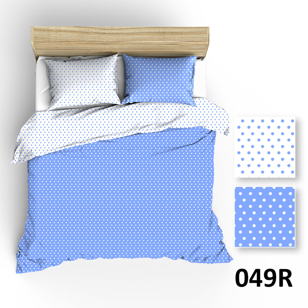 Poszewka 40x40 R049 biała błękitna groszki 26N 140N