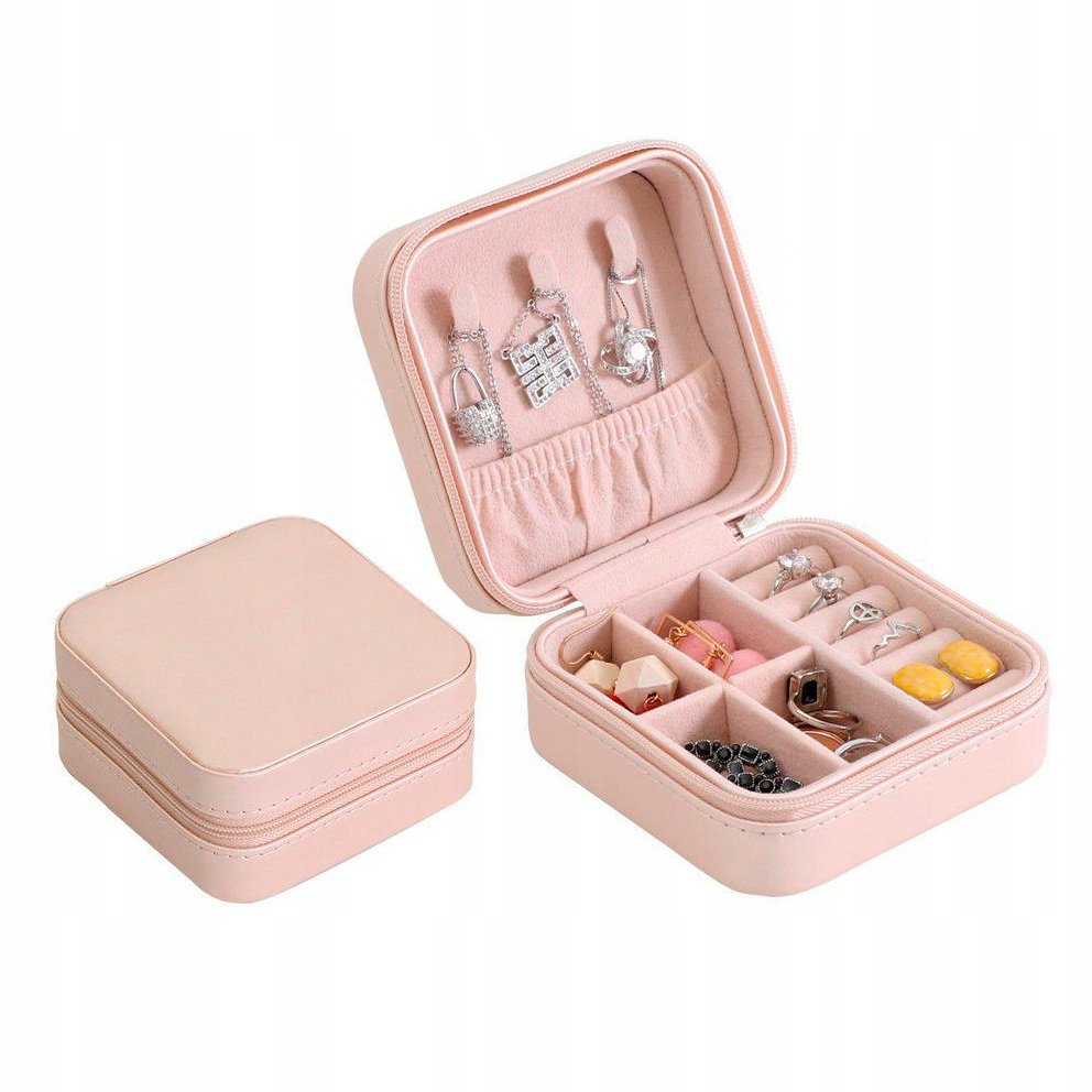 Lilienne Podróżna mała szkatułka na biżuterię perłowo-różowa ORGBIZSP01157-3