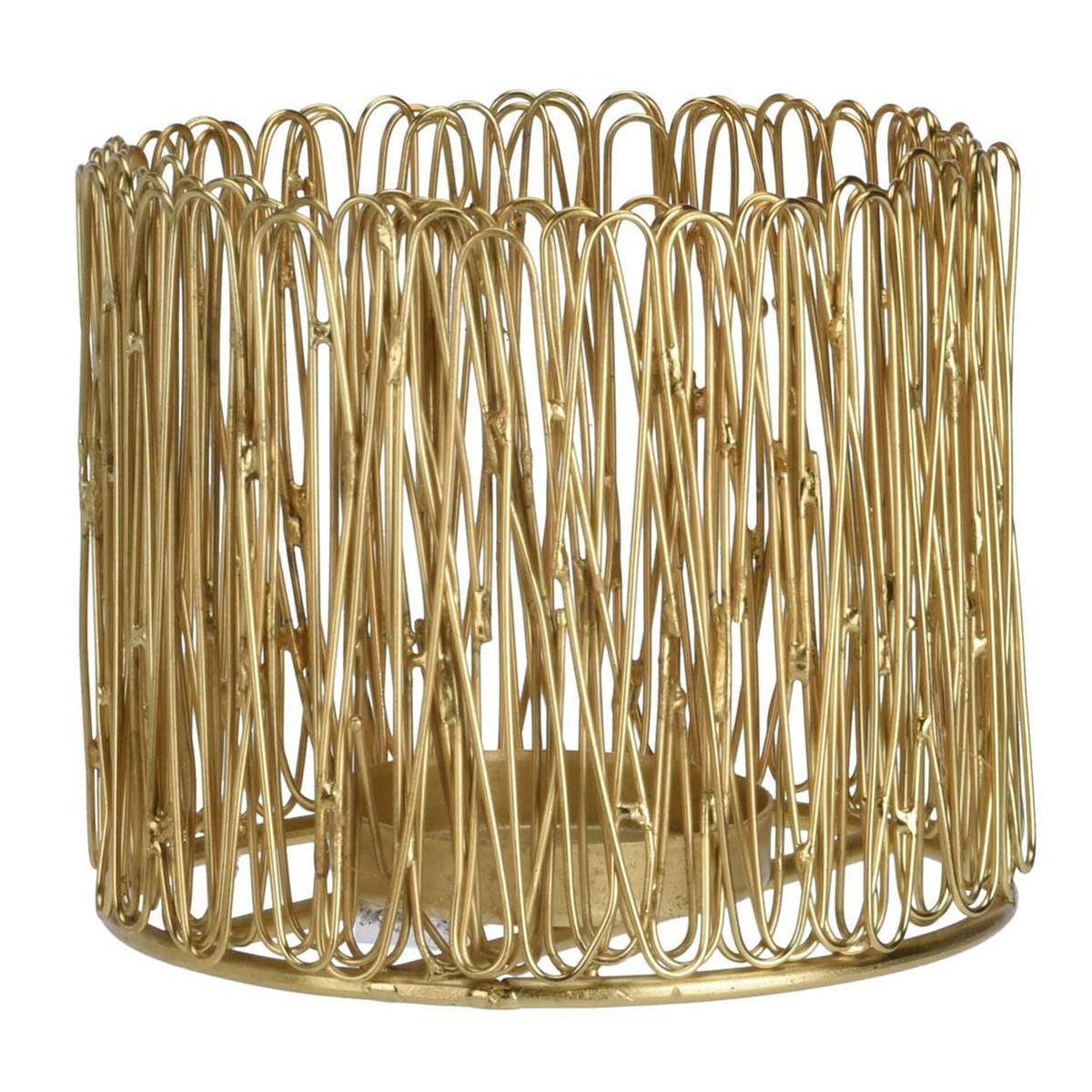 Stylowy Lampion Złota Latarenka Glamour Boho Metal 10X13 Cm