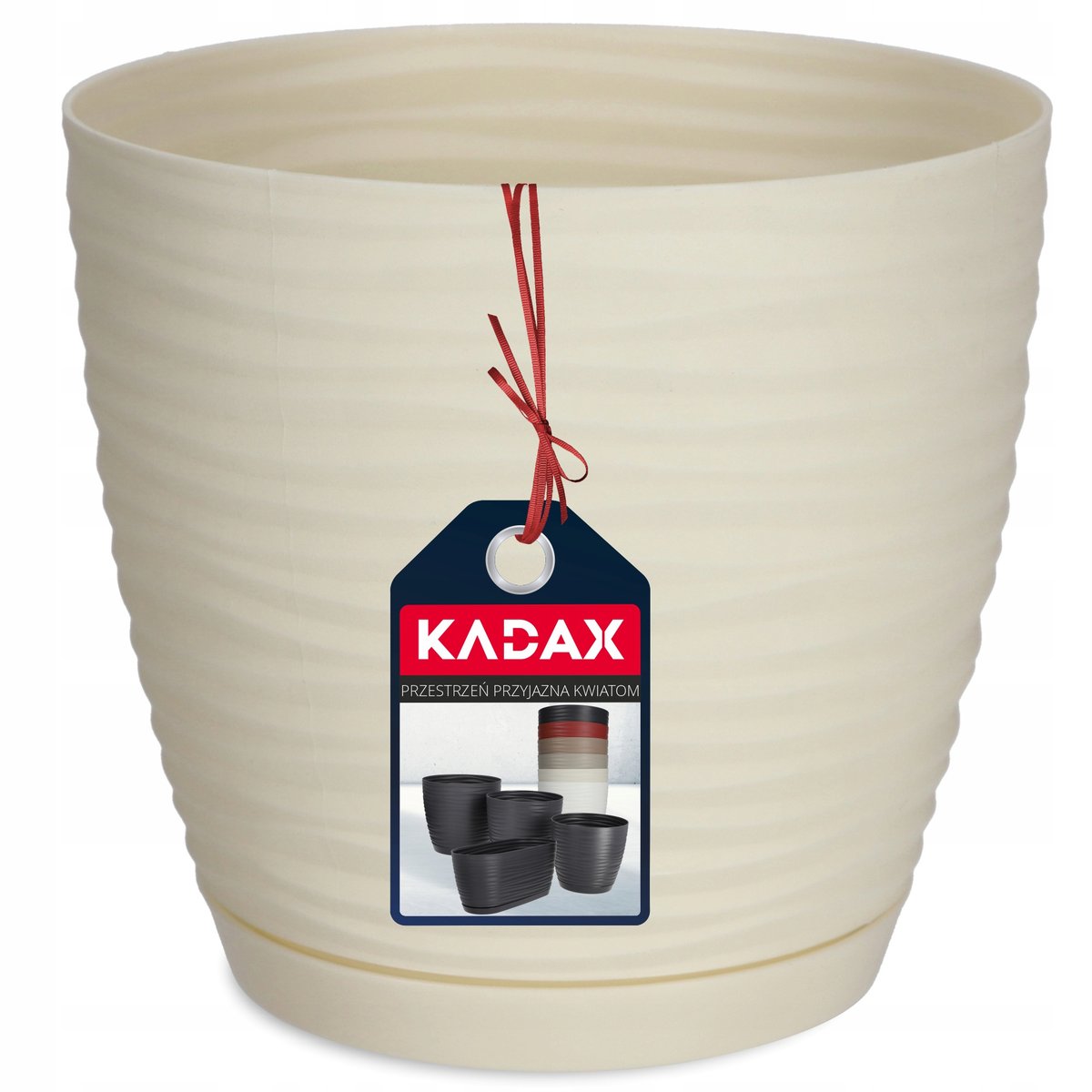 Doniczka Osłonka Na Kwiaty Podstawka Kremowa 17Cm