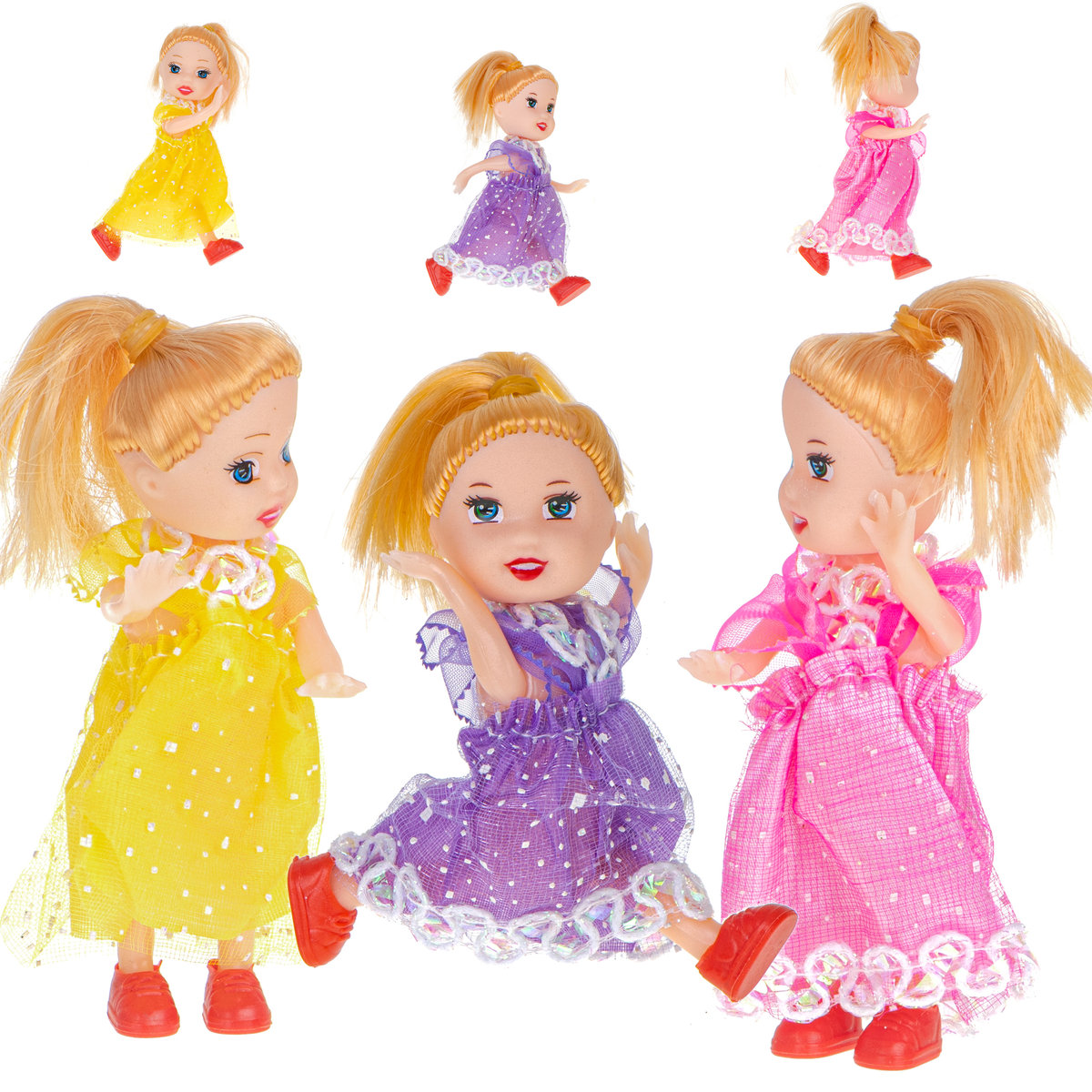 Lalki laleczki do domku dla lalek zestaw 3szt 10cm