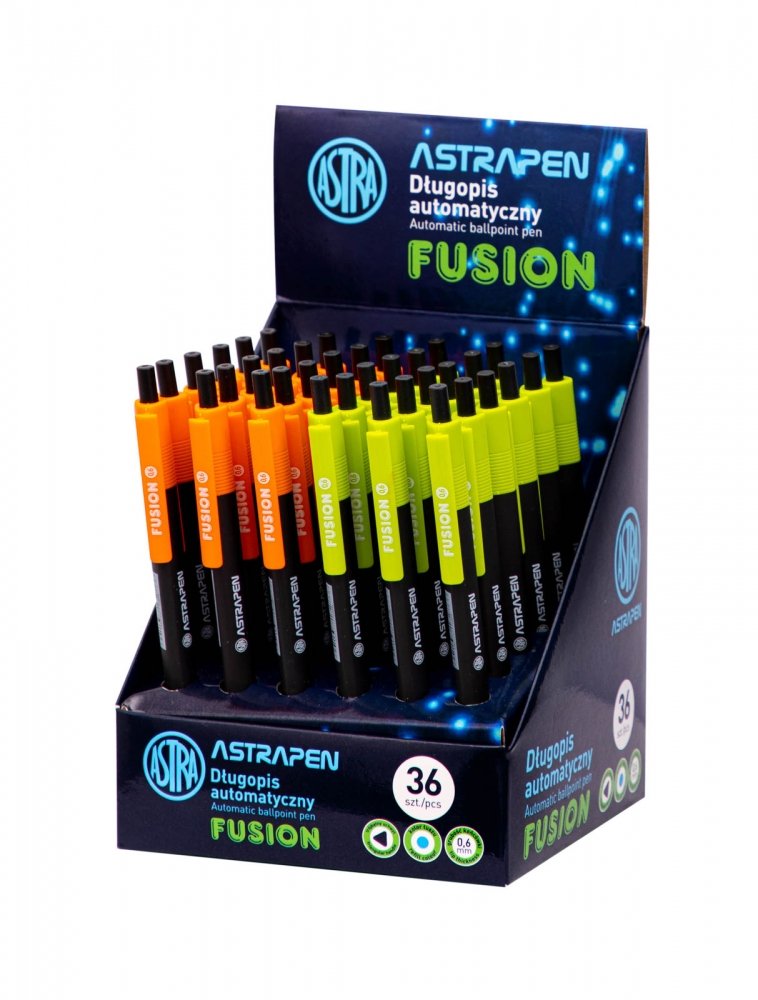 Klasa, Długopis automatyczny, Trójkątny Fusion Op.36 szt. Astra 201022018