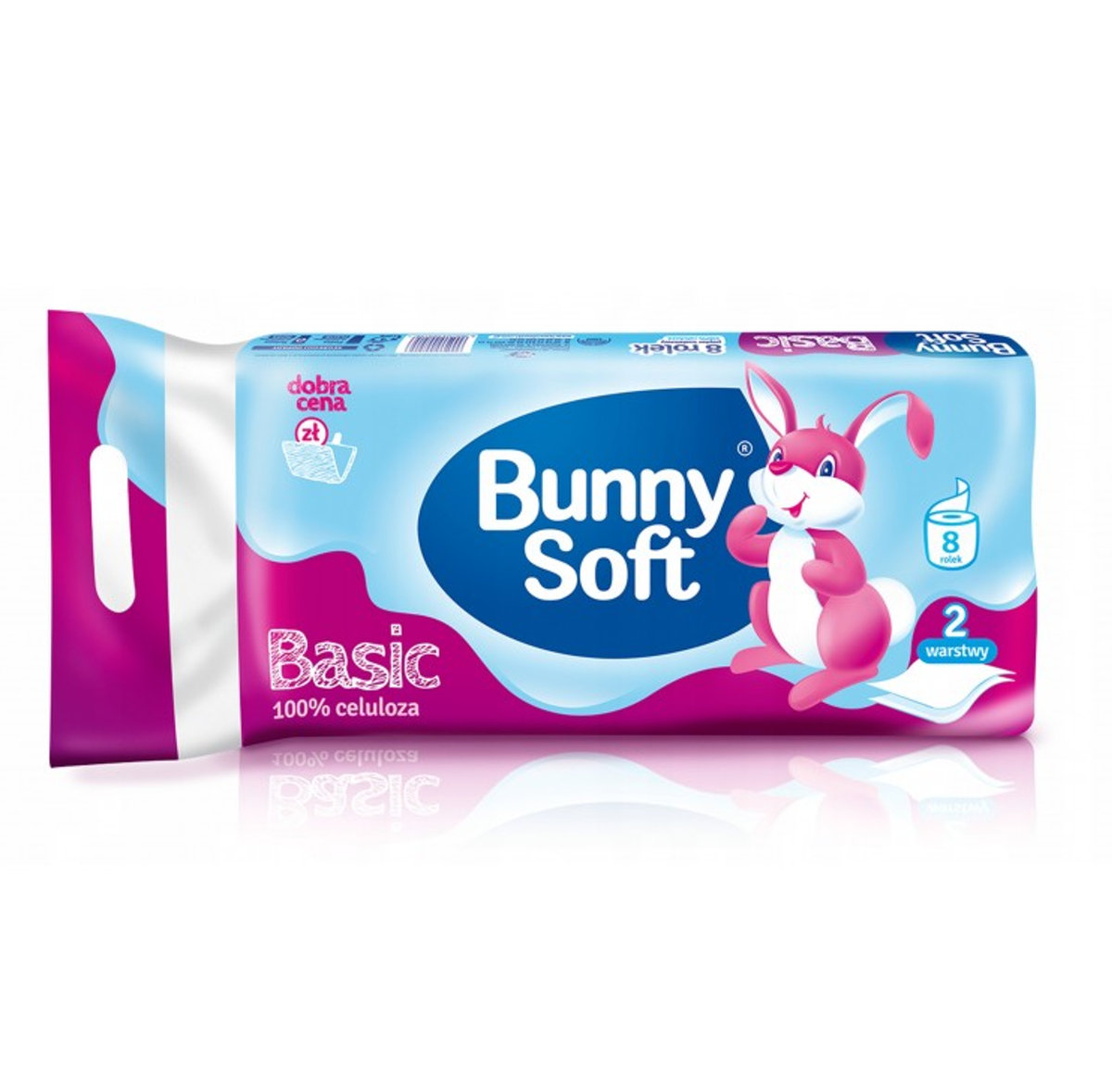 Bunny Soft Basic Papier toaletowy Biały 8 szt.