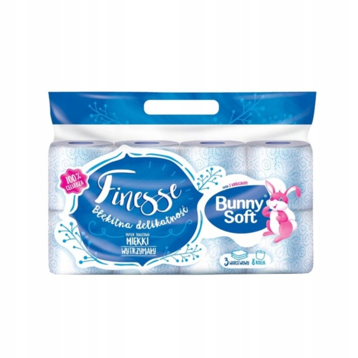 Bunny Soft Finesse Papier toaletowy Biały 8 szt.