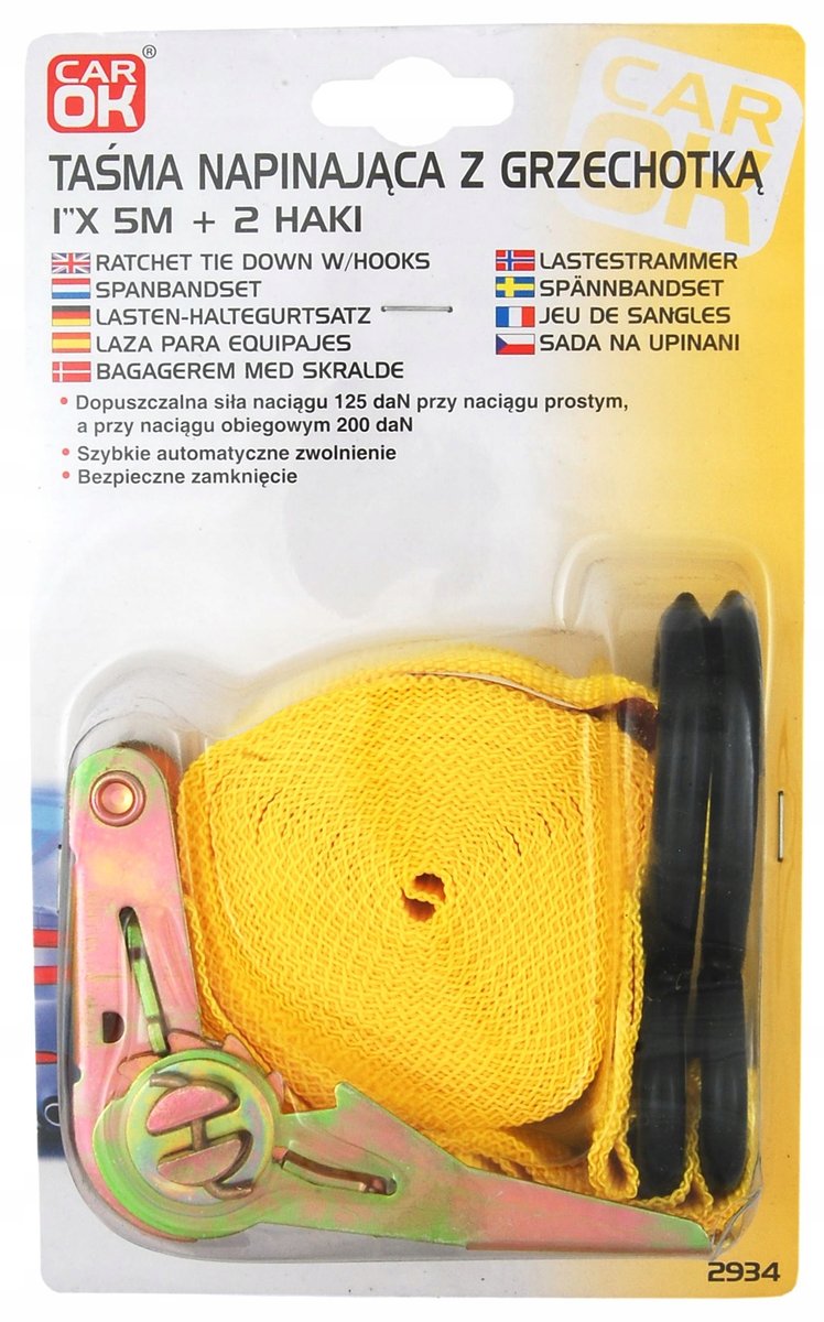 Profast Pas ściągający z grzechechotką 5m/25mm +2 haki PROFAST