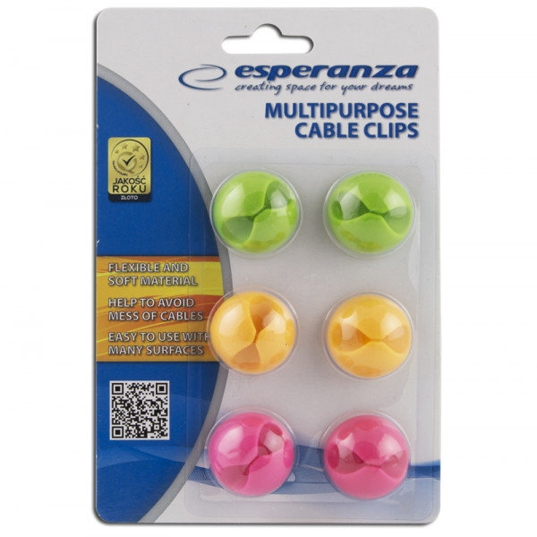 Organizer uchwyt do kabli przewodów Cable Clips x6