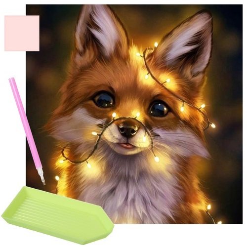 Haft Diamentowy Obraz Na Ścianę Lisek Zrób To Sam Wyklajanka Robótki Ręczne Zabawki Plastyczne Kreatywne