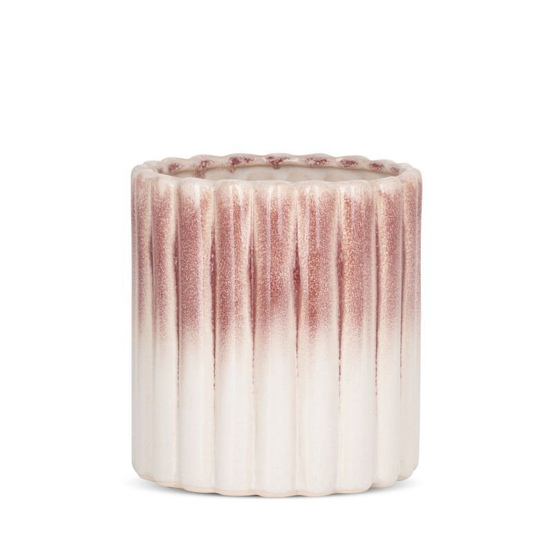 Doniczka Osłonka Ceramiczna Evita 15X15X15 Kremowa + Różowa
