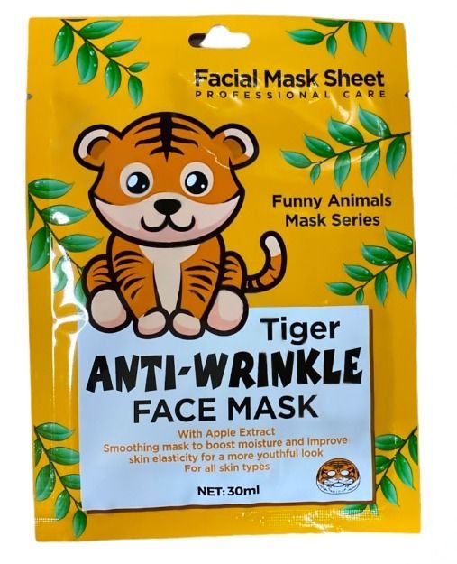Funny Animal Mask, Maseczka przeciwzmarszczkowa w płachcie, TYGRYS
