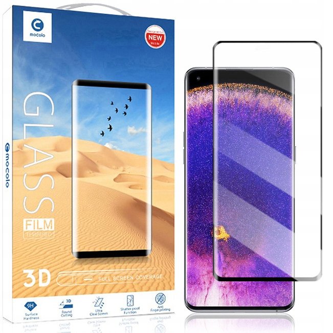 Mocolo Szkło hartowane 3D AB Full Glue do OnePlus 9 Pro, czarna ramka 5904538094775