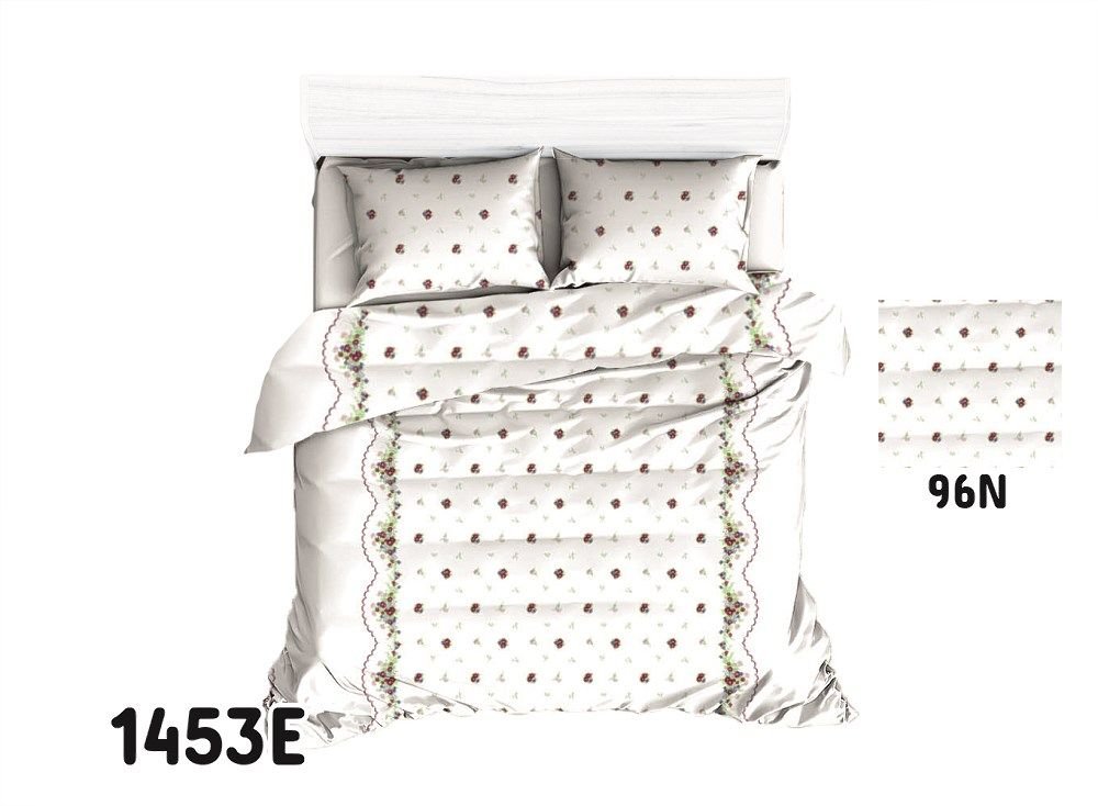 Poszewka 50X60 1453E Biała Bordiura Czerwona 96N