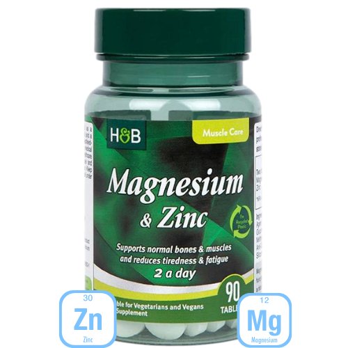 Holland & Barrett - Magnez + Cynk, 90 tabletek
