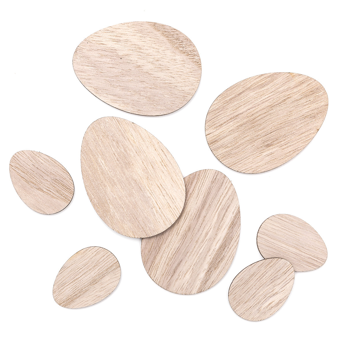 Jajka drewniane - naturalne 4 cm, 7 cm 8 szt.