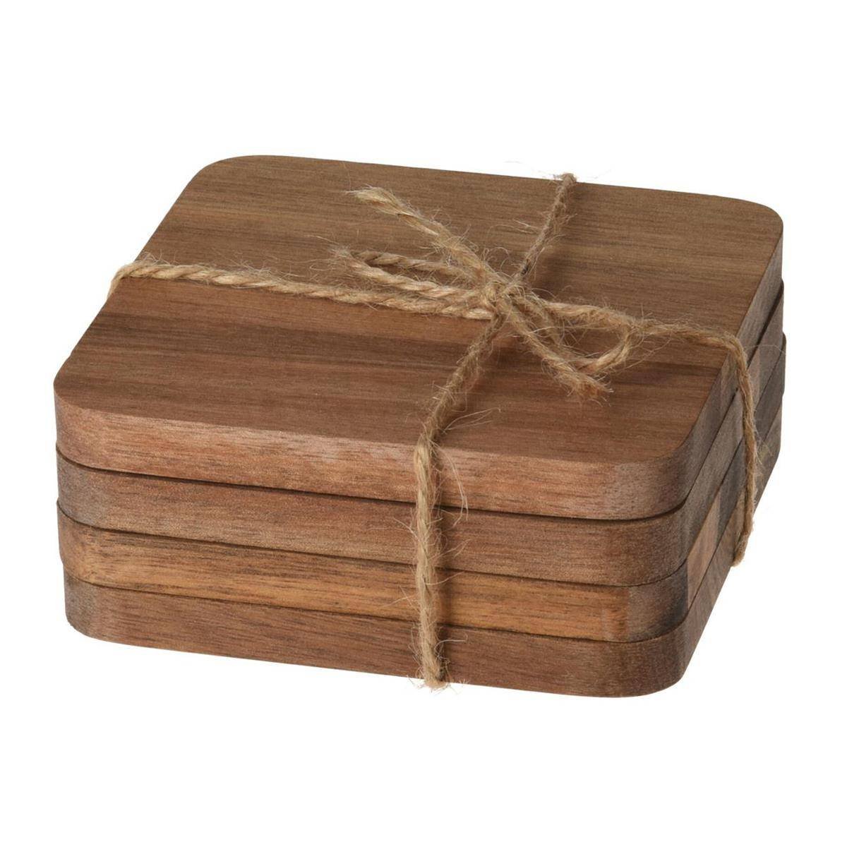 Podkładka Podstawki Pod Kubek Drewniane Kpl 4 Szt.