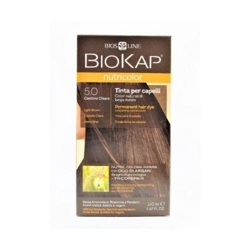 Biokap NUTRICOLOR farba do włosów w kolorze 5.0 jasny brąz 140 ml