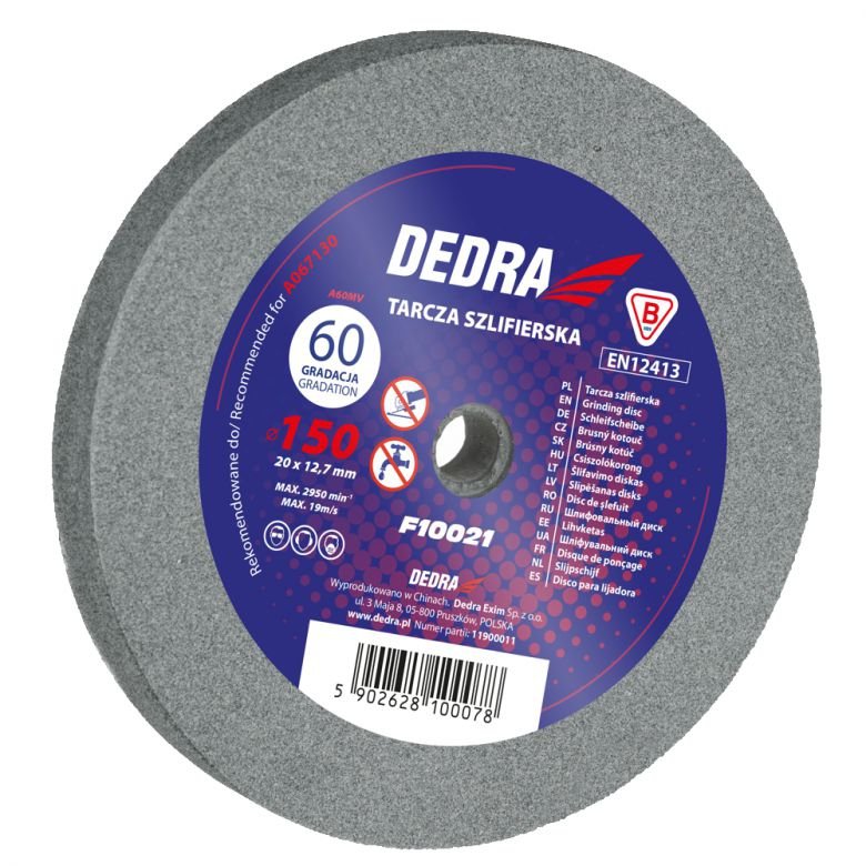 Dedra Tarcza szlifierska 150x16x12,7mm gradiacja 60 F10020