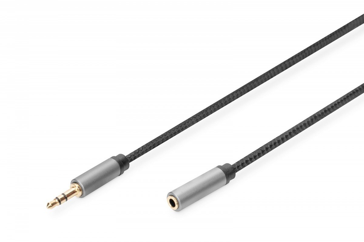 Digitus AUX Audio Cable Stereo 3.5mm Male to Female Aluminum Housing DB-510210-018-S 1.8 m