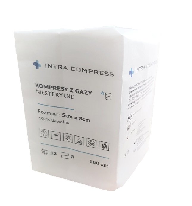 Intra Med Kompresy Gazowe Niejałowe, 5cm X 5cm 13 N/8w'a100