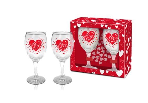 Zestaw 2 kieliszków Love, Creative Factory, 220ml