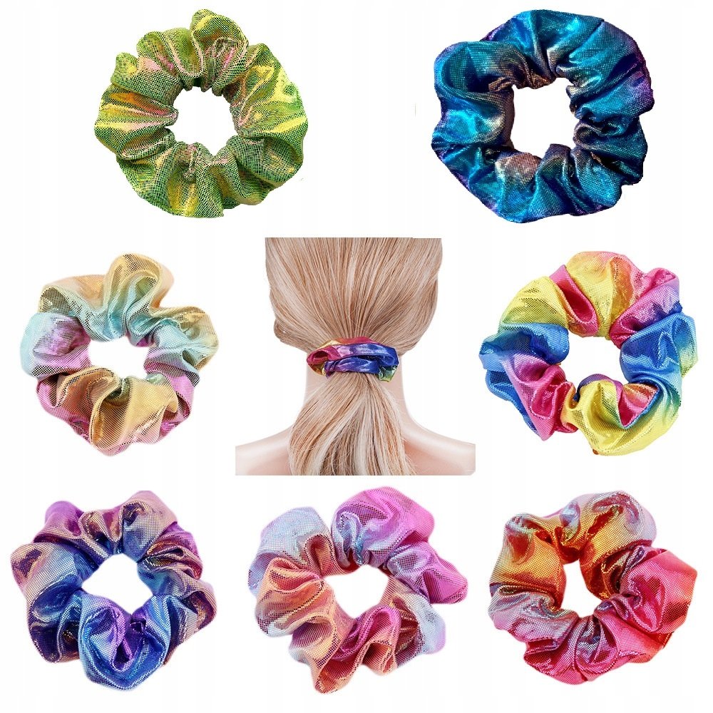 Gumka do Włosów, Scrunchies, Gumki, Frotki, Zestaw A, 7szt