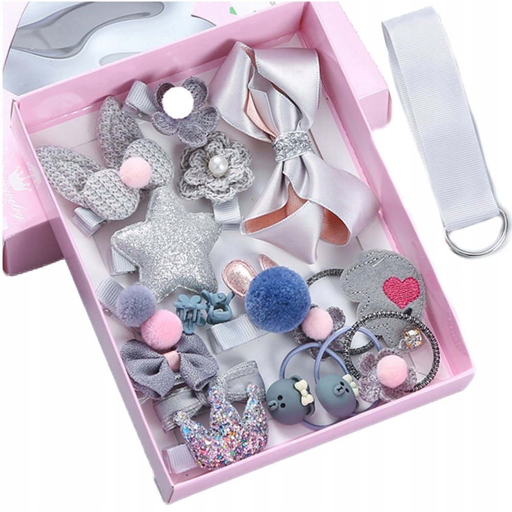 Zestaw dla Dziewczynki, Gumki do Włosów, Spinki, Prezent 4