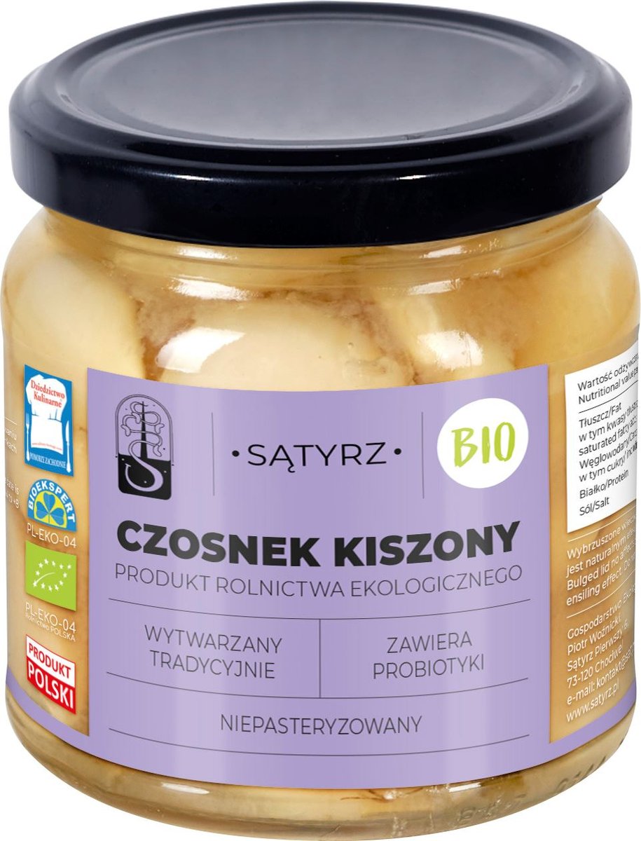 SĄTYRZ (warzywa kiszone) CZOSNEK KISZONY BIO 120 g - SĄTYRZ BP-5908228980287