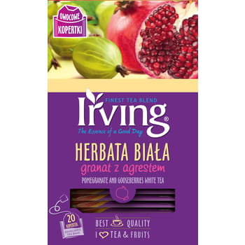 Irving HERBATA BIAŁA GRANAT Z AGRESTEM 20 KOP. ( 1,5 G X 20 TOREBEK)