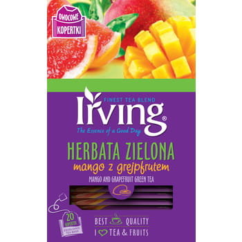 Irving HERBATA ZIELONA MANGO Z GREJPFRUTEM 20 KOP. (1,5 G X 20 KOPERTEK)