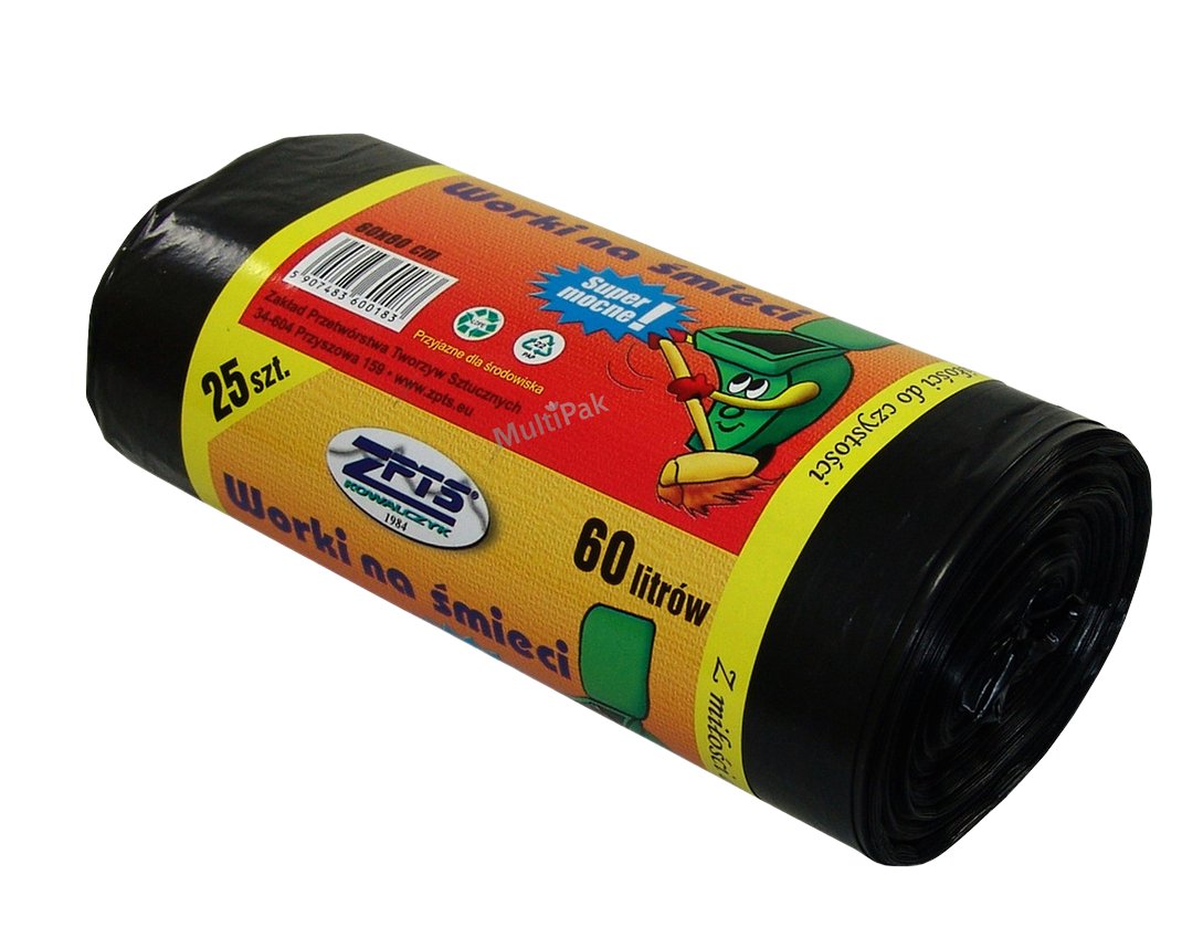 Worki na śmieci Ldpe 25 x 60L czarne