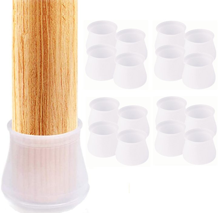 Nakładki Silikonowe Na Nogi Krzesła Mebli 16 Szt. Białe Ochronne Nasadki35-40 mm