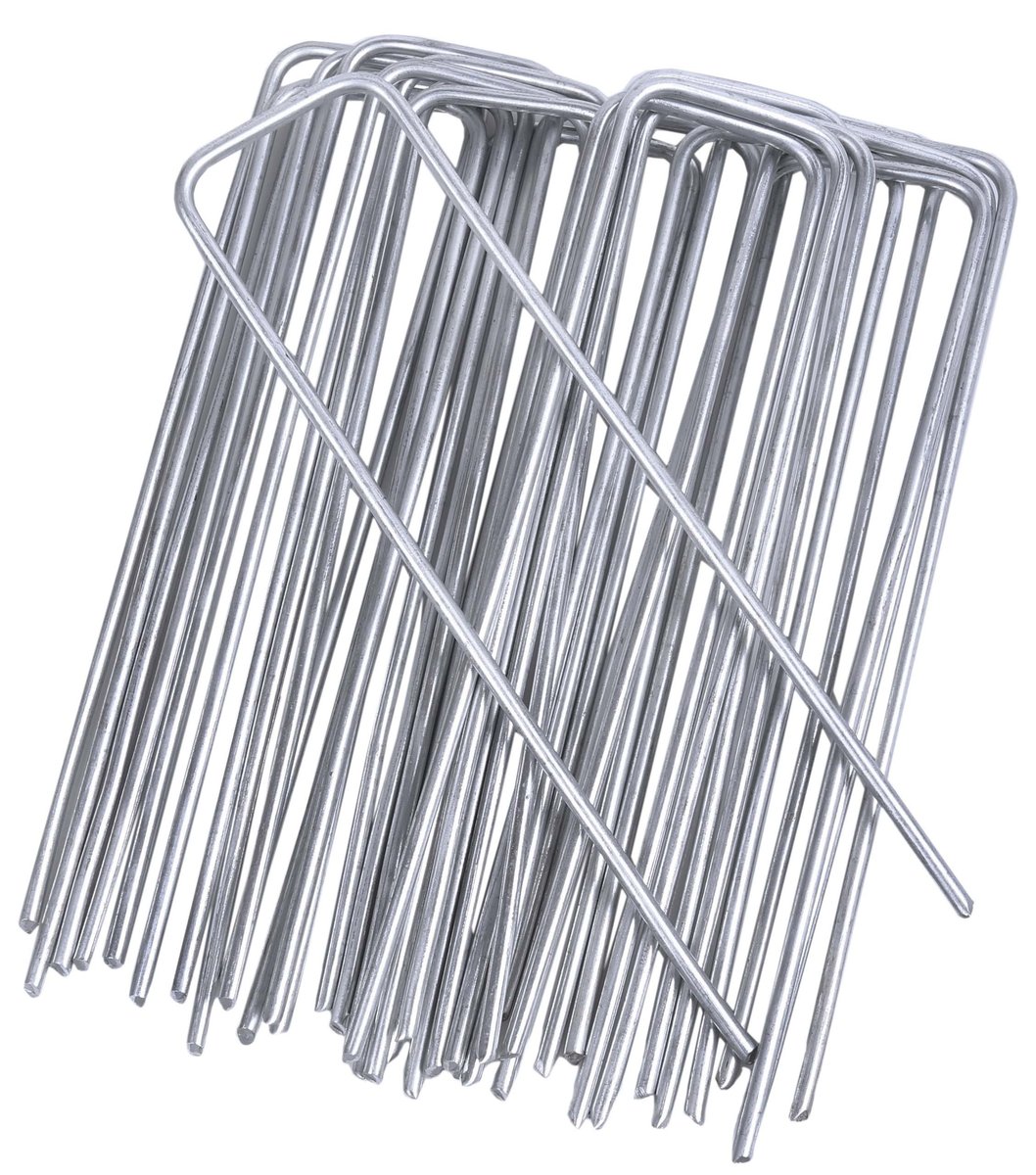 Ocynkowane SZPILKI STALOWE kotwy kołki DO MOCOWANIA AGROWŁÓKNINY 15cm x50