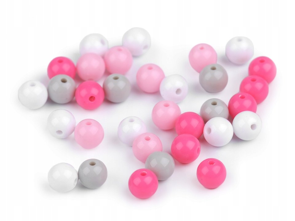 Koraliki Plastikowe Color Mix7 - 8Mm 20Szt