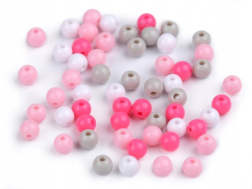 Koraliki Plastikowe Color Mix7 - 6Mm 30Szt