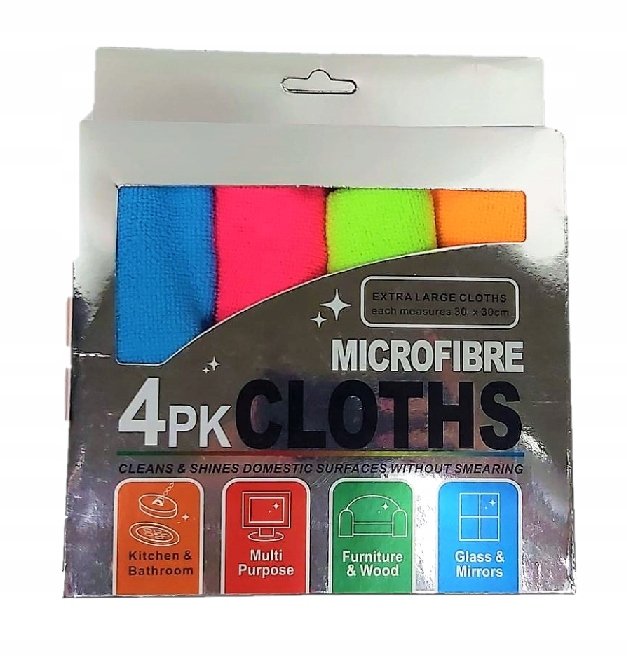 Ściereczki Z Mikrofibry  28X28 Cm - Kpl 4 Szt