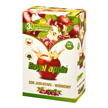 Royal Apple - Sok jabłkowo-wiśniowy 100% sok naturalnie mętny