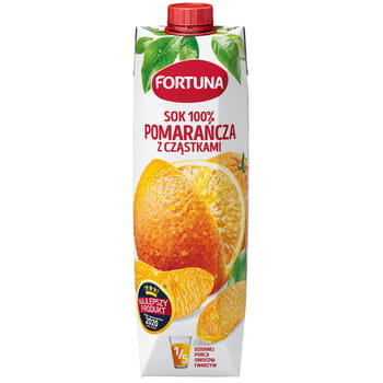 Fortuna Pomarańcza z cząstkami Sok 100% 1 l