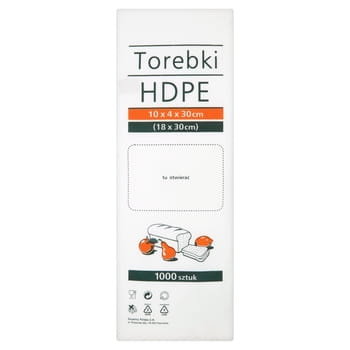 Torebki spożywcze 10x4x30 18x30cm 1000 sztuk HDPE