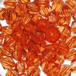 Kryształki Plastik Diament Pomarańcz 8mm 40szt