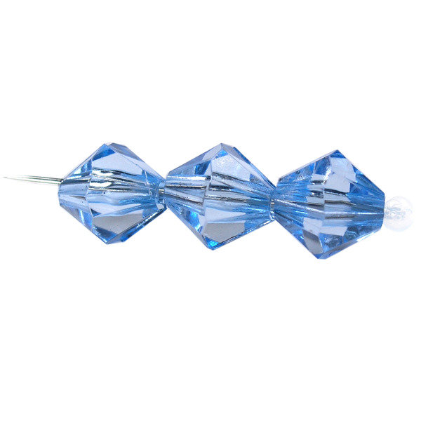 Kryształki Plastik Diamentowe Błękitne 6mm 100szt
