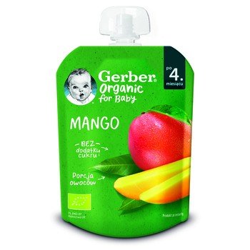 Gerber Organic Deser w tubce mango po 4. miesiącu 80 g Bio