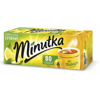 Herbata czarna, Minutka, o smaku cytryny, 80 torebek