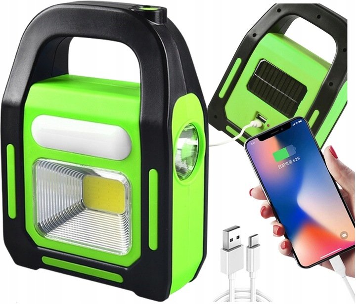 Latarka Reflektor I Szperacz Solarna Powerbank Dwa Kolory Kipps